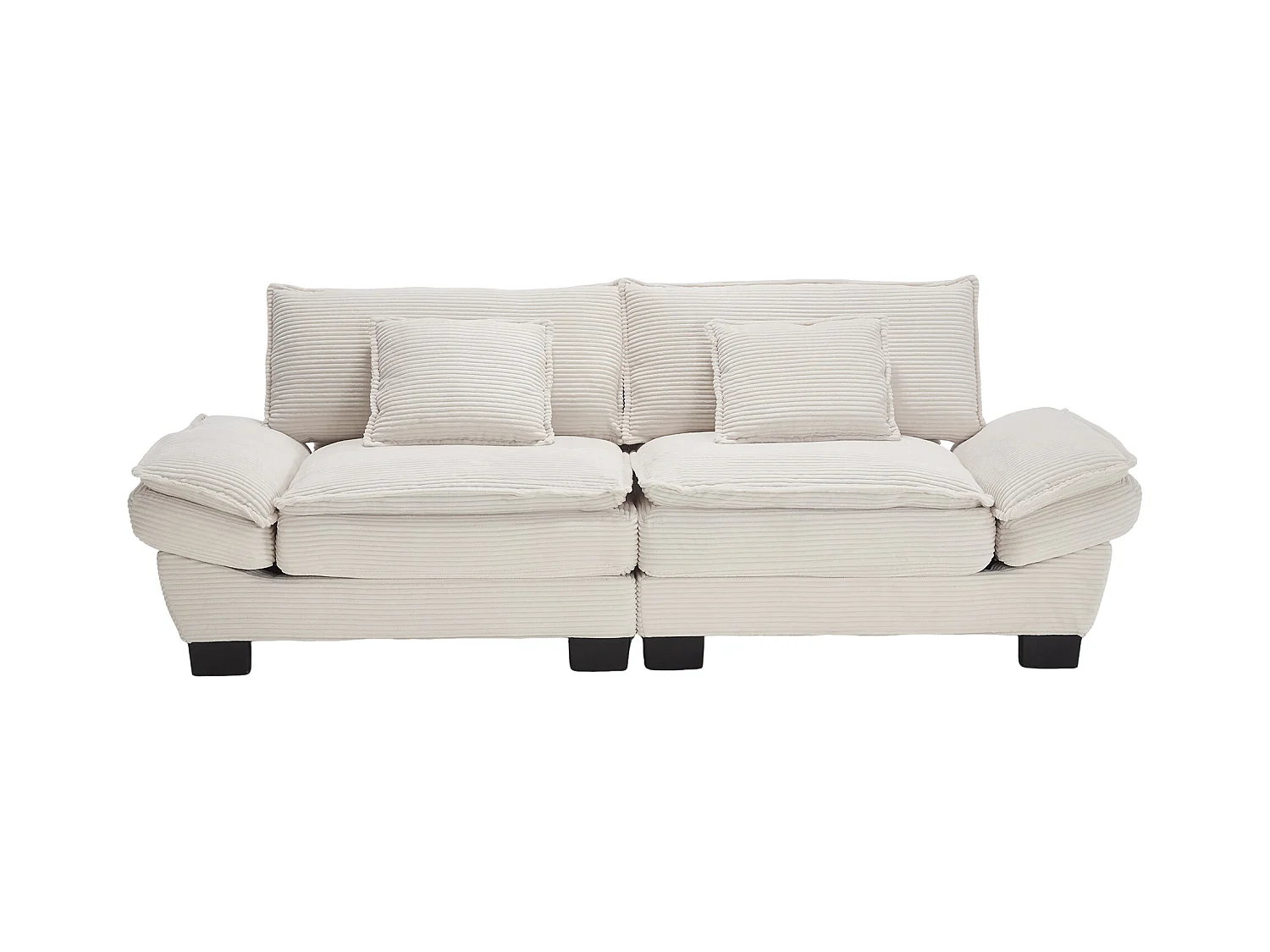 Canapé 2 places, velours, canapé beige avec appui-tête et dossier, adapté au salon et à la chambre