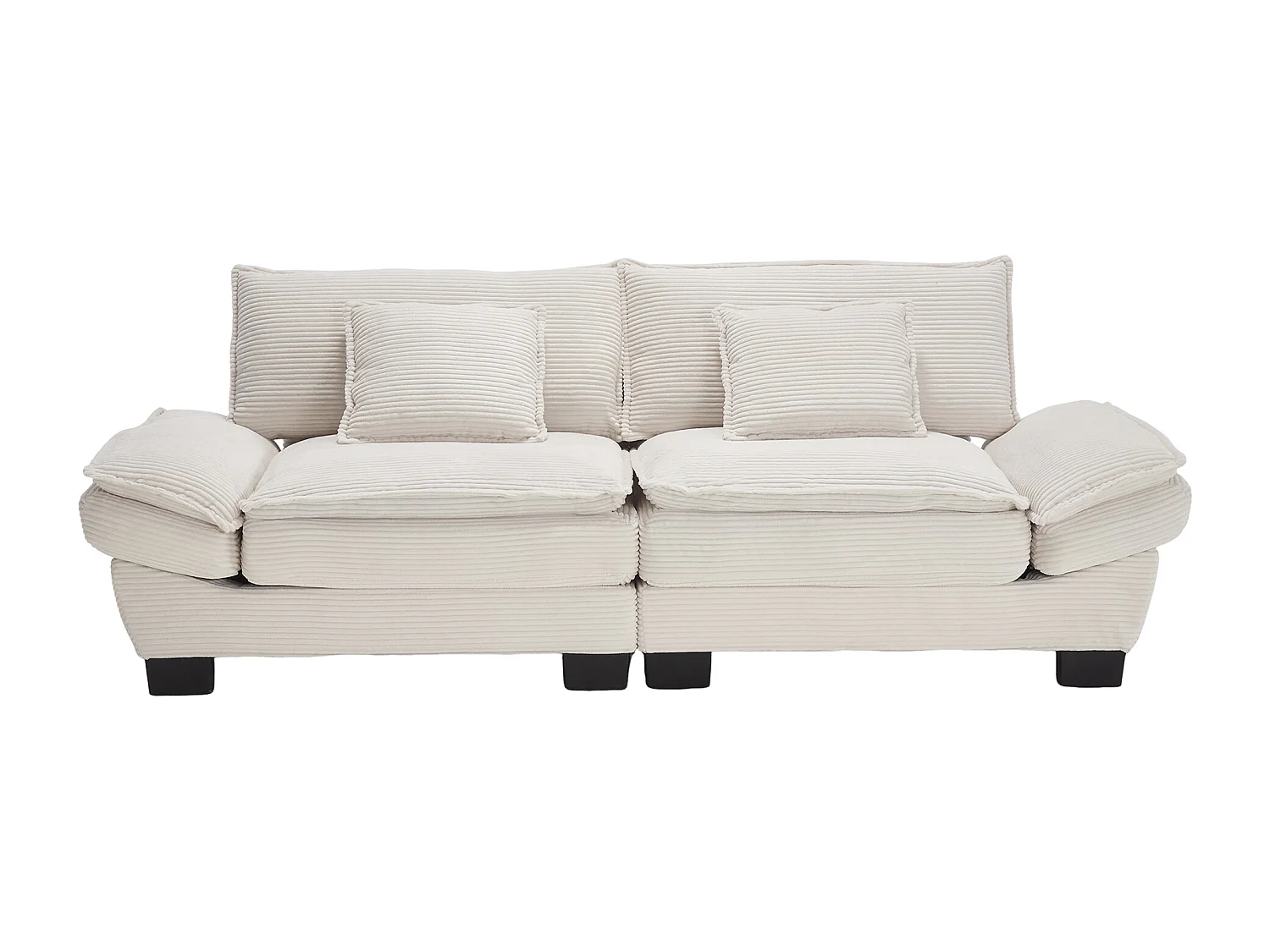 Canapé 2 places, velours, canapé beige avec appui-tête et dossier, adapté au salon et à la chambre