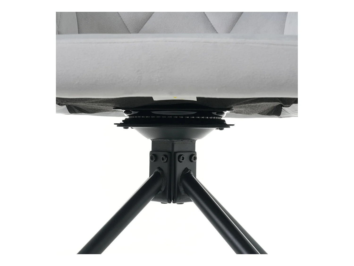 Zestaw 2 obrotowych krzeseł do jadalni, szary aksamit, krzesło z podłokietnikami i oparciem, nogi metalowe