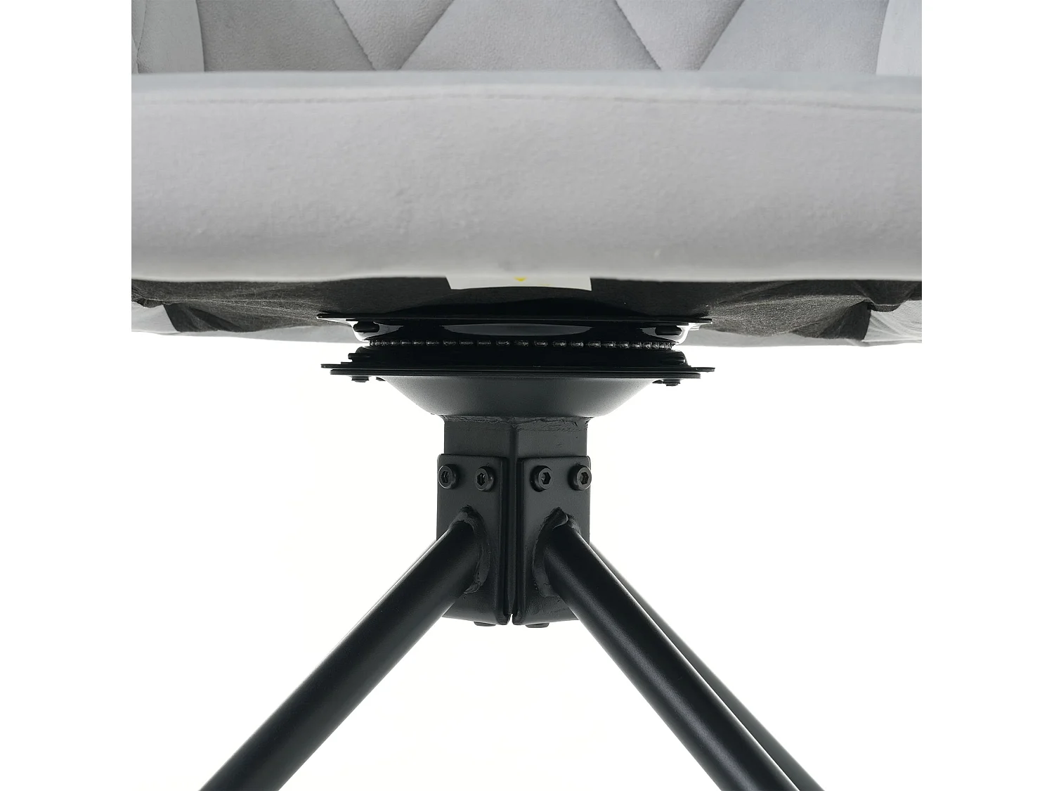 2er-Set drehbare Esszimmerstühle, grauer Samt, mit Armlehnen und Rückenlehne, Metallbeine