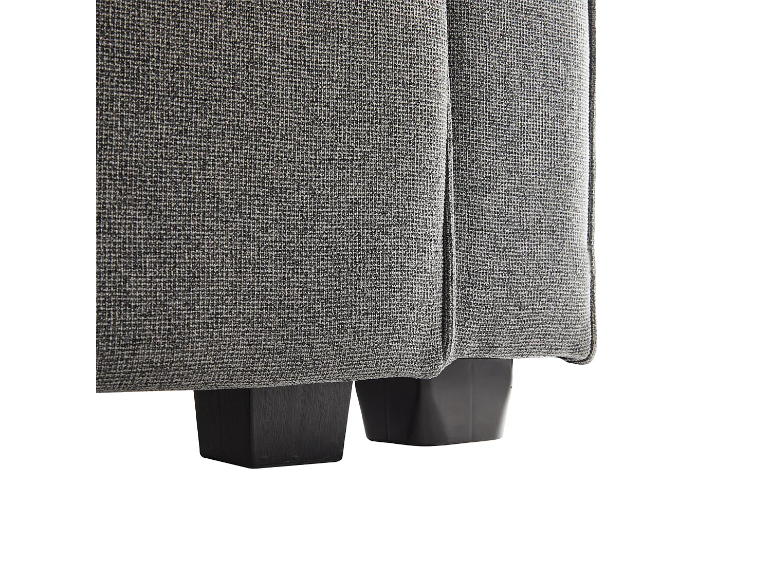 Modernes 4-Sitzer-Sofa aus dunkelgrauem Leinen mit Seitentaschen und 4 Kissen – für Wohnzimmer, Büro oder Wohnung