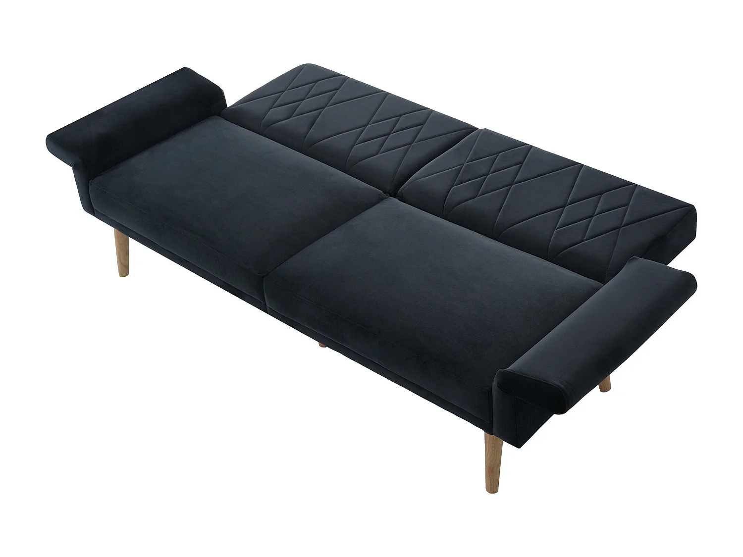 Sofá de 2 plazas de terciopelo negro, con respaldo y reposabrazos ajustables, de diseño moderno, para salón o dormitorio