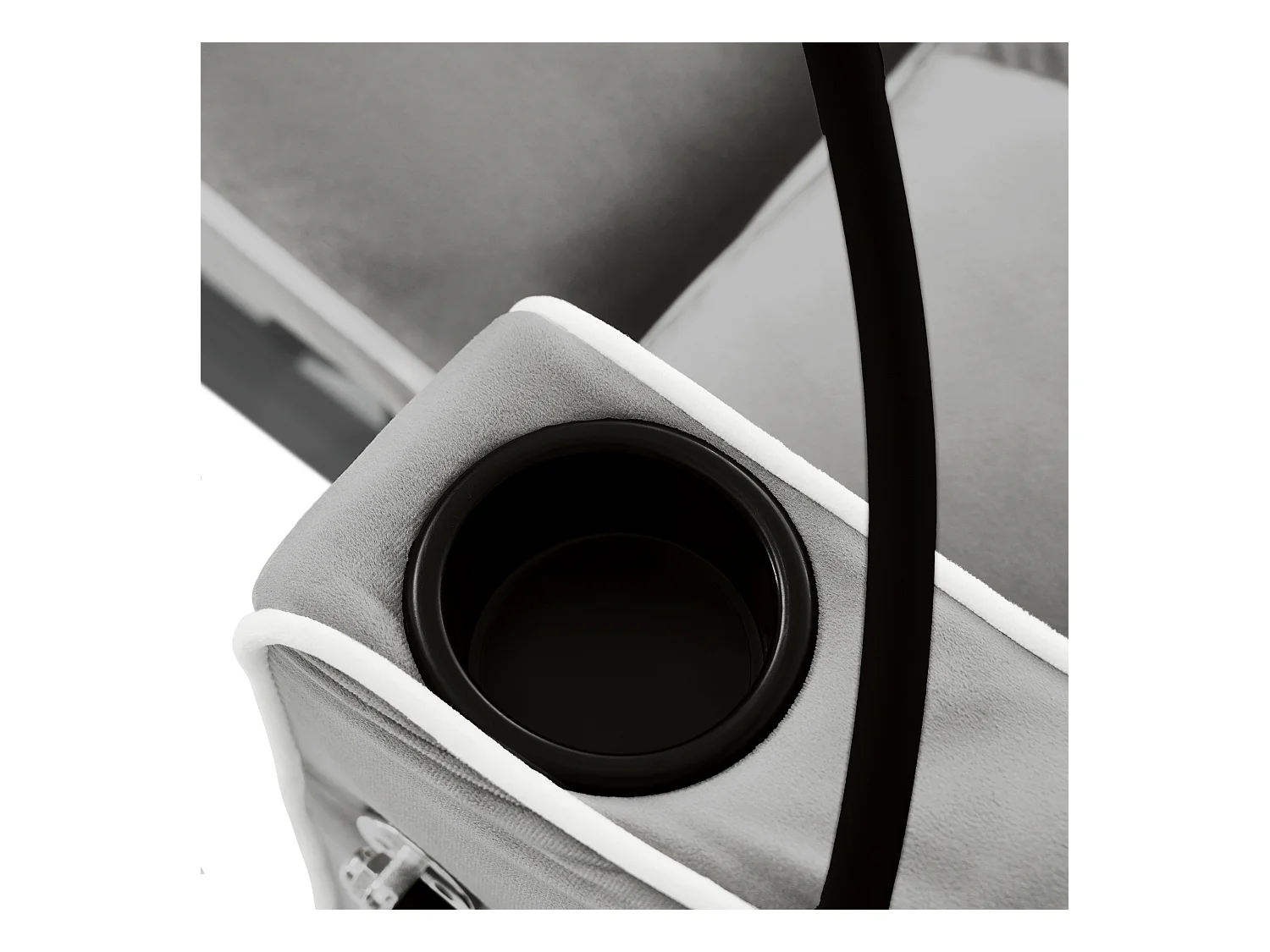 Slaapbank, lichtgrijs fluweel, eenpersoonsbank met telefoonhouder en bekerhouder, geschikt voor woonkamer en slaapkamer