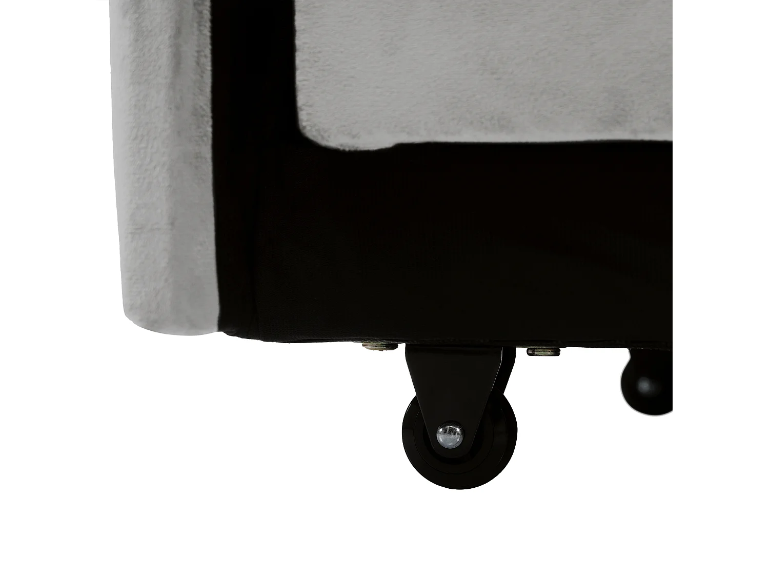 Canapé convertible, velours gris clair, Canapé simple avec support téléphone et porte-gobelet, pour salon et chambre