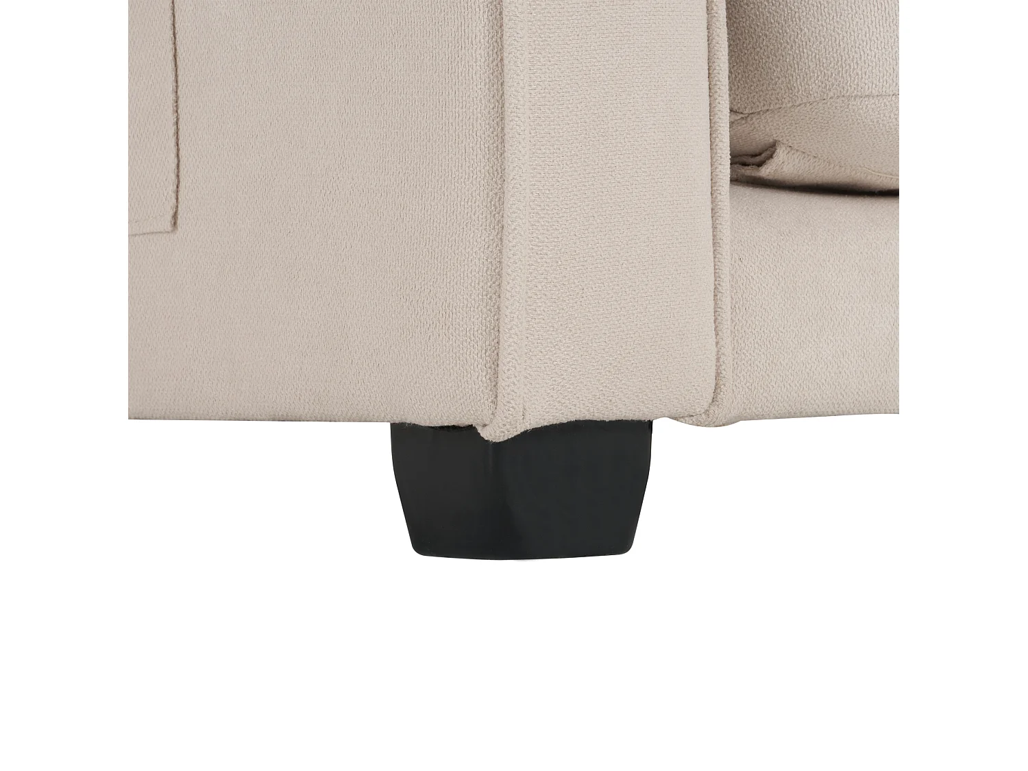 Moderne 2-zits slaapbank met zijzakken, beige linnen, gestoffeerde omvormbare zitting