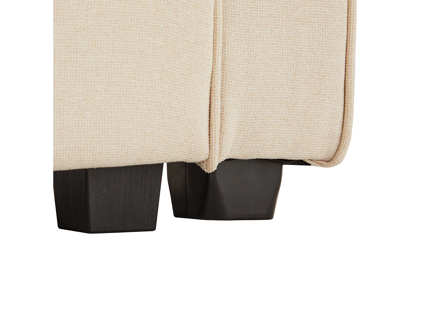 Moderne 4-zits beige linnen bank met zijzakken en 4 kussens – voor woonkamer, kantoor of appartement