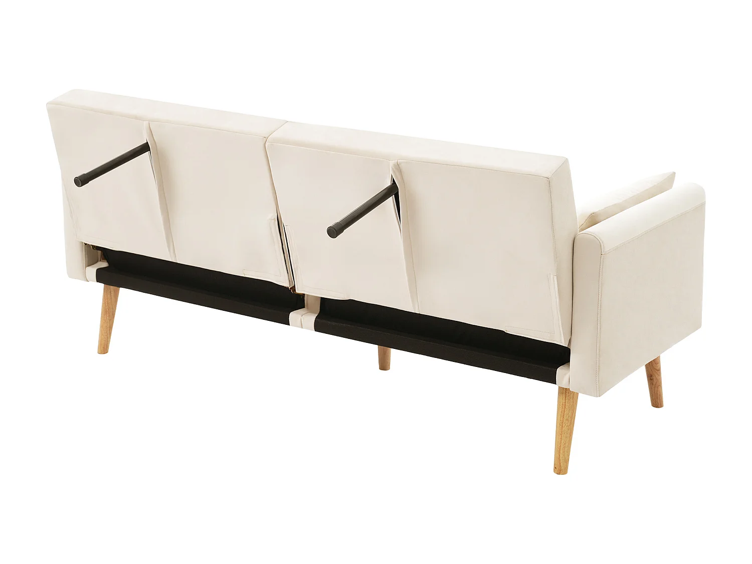 Sofá de 2 plazas de terciopelo beige, con respaldo y reposabrazos ajustables, de diseño moderno, para salón o dormitorio