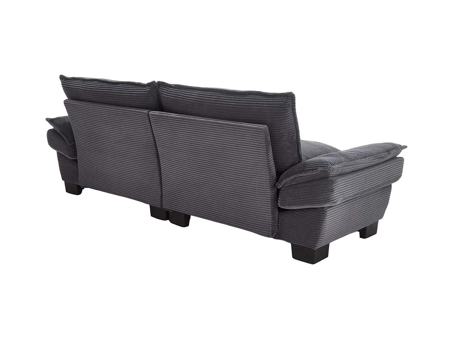 Canapé 2 places, velours, canapé gris foncé avec appui-tête et dossier, pour salon et chambre