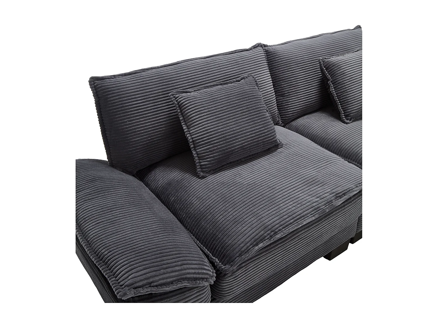 Canapé 2 places, velours, canapé gris foncé avec appui-tête et dossier, pour salon et chambre