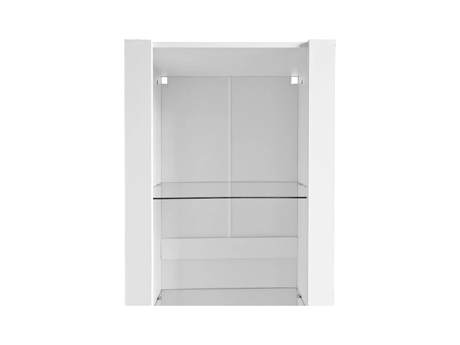 Biała gablota z oświetleniem LED, 55x38x166 cm, 3 przegrody, do salonu i biura