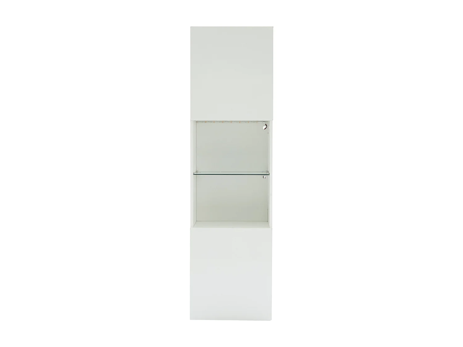 Vitrine blanche avec éclairage LED, 45x35x160 cm, 1 étagère et 2 portes, pour salons et bureaux