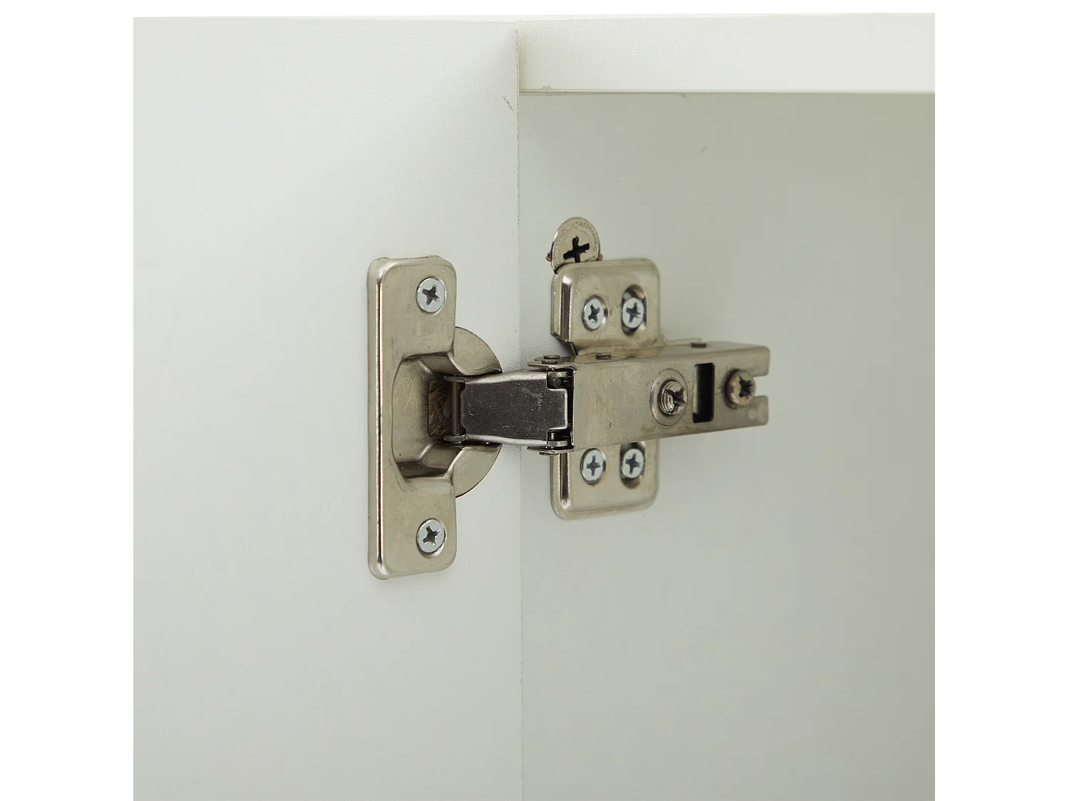 Vitrine blanche avec éclairage LED, 45x35x160 cm, 1 étagère et 2 portes, pour salons et bureaux