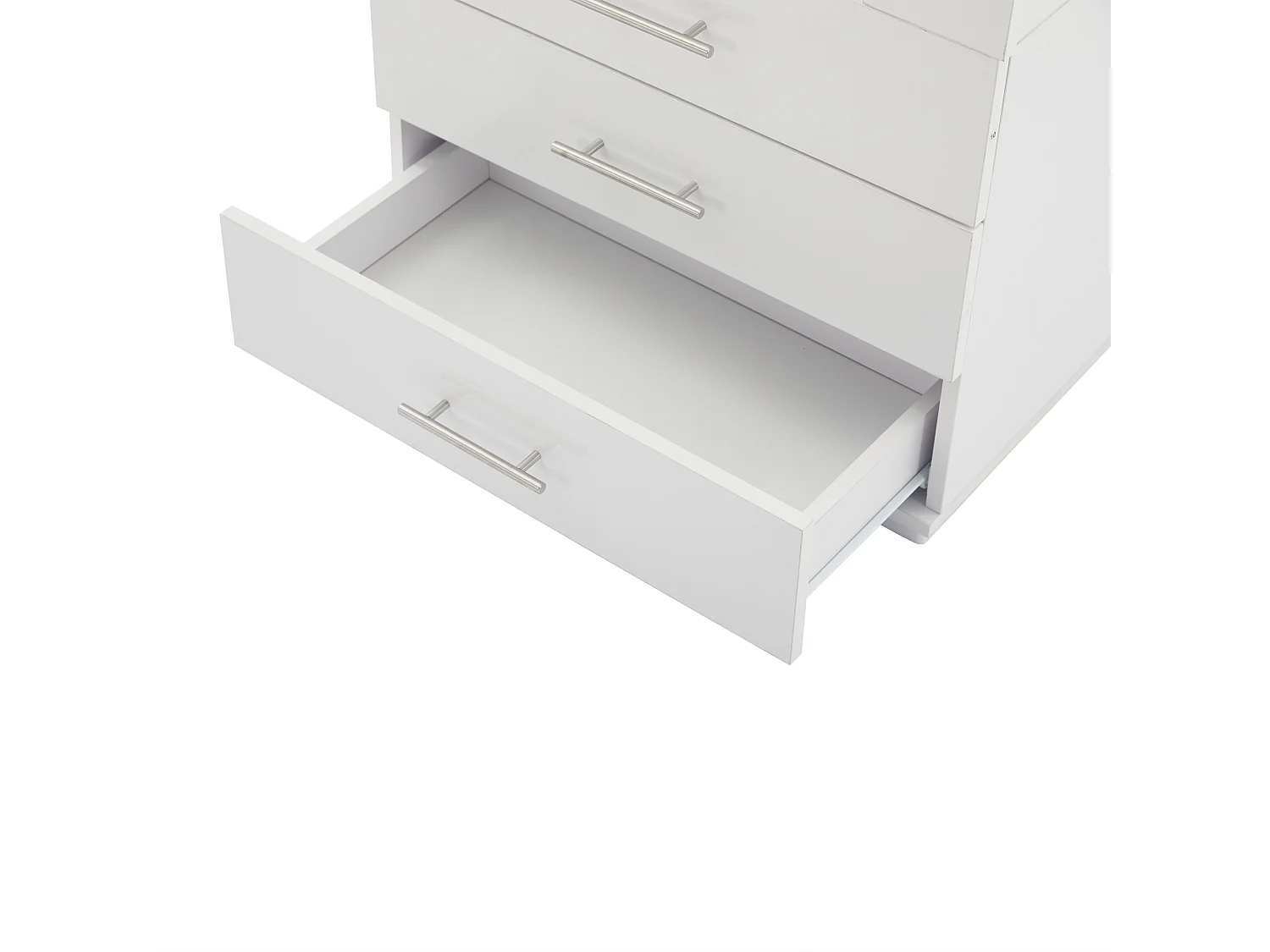 Witte vitrinekast met ledverlichting, 60x35x180 cm, 3 lades, moderne stijl, voor woonkamer en kantoor