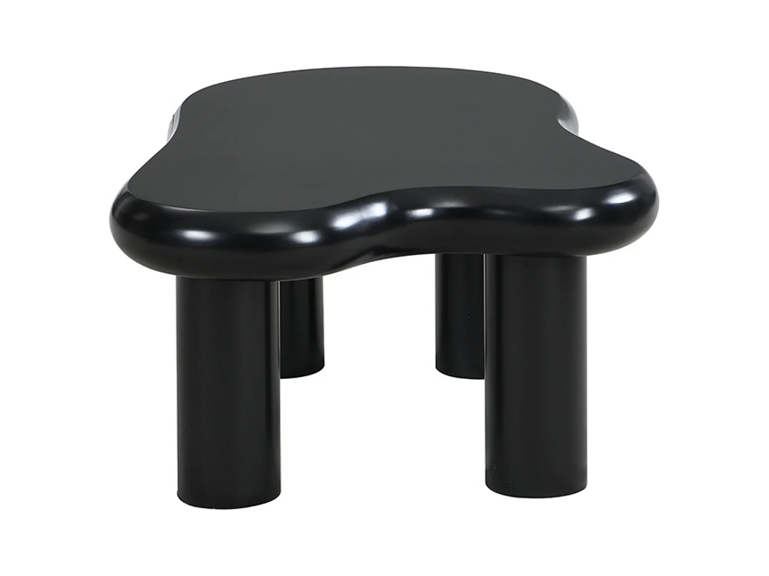 Tavolino da caffè in MDF a forma di nuvola, tavolino nero con 1 cassetto e illuminazione a LED, per soggiorno e balcone