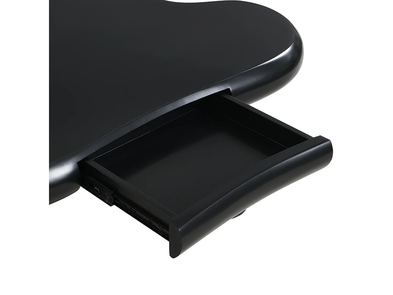 Table basse en MDF en forme de nuage, Table basse noire avec 1 tiroir et éclairage LED, pour salon et balcon