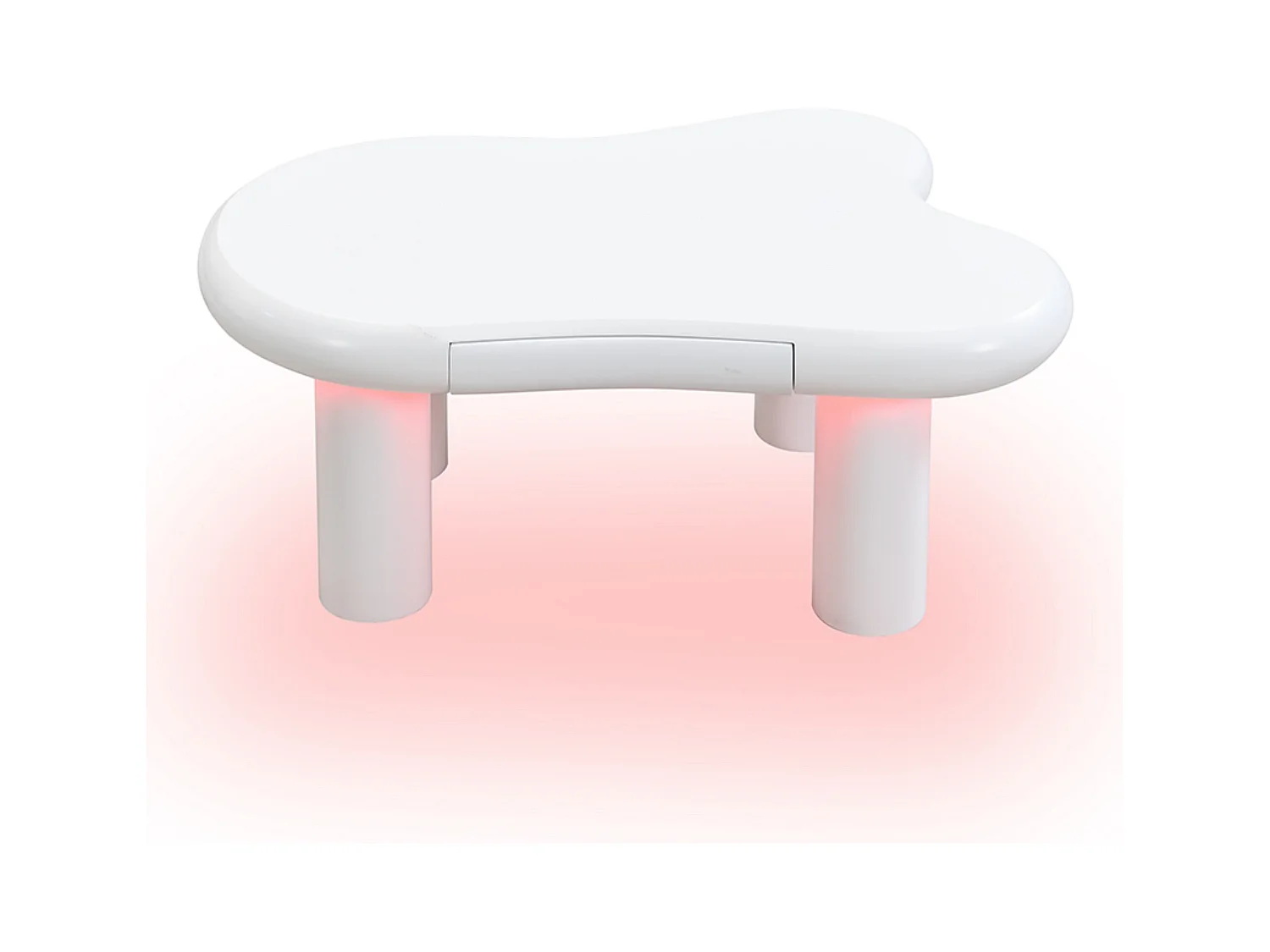 Wolkenförmiger Couchtisch aus MDF, weiß, mit 1 Schublade und LED-Beleuchtung, für Wohnzimmer und Balkon