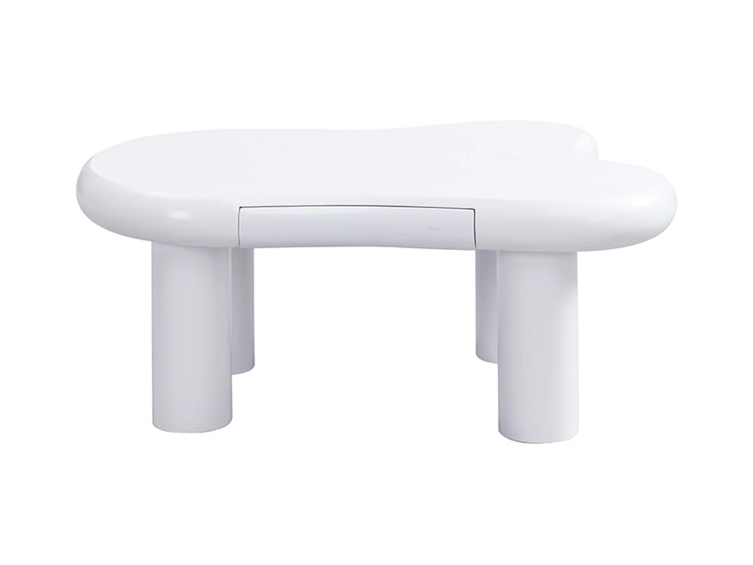Table basse en MDF en forme de nuage, Table basse blanche avec 1 tiroir et éclairage LED, pour salon et balcon