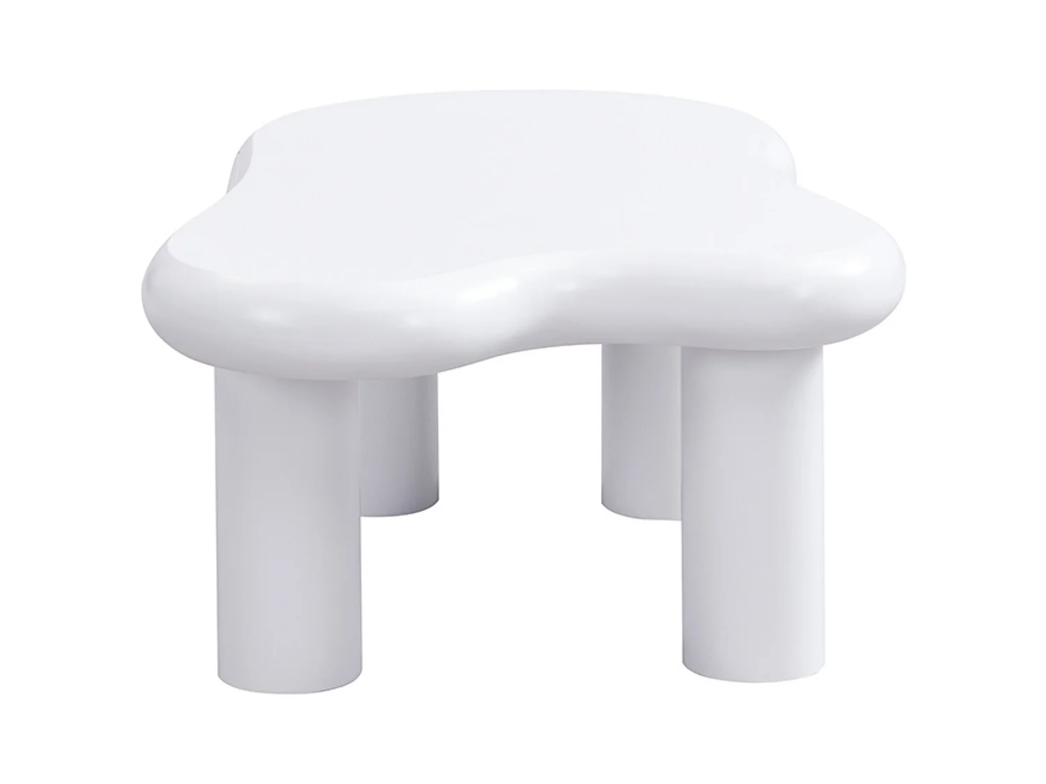 Table basse en MDF en forme de nuage, Table basse blanche avec 1 tiroir et éclairage LED, pour salon et balcon