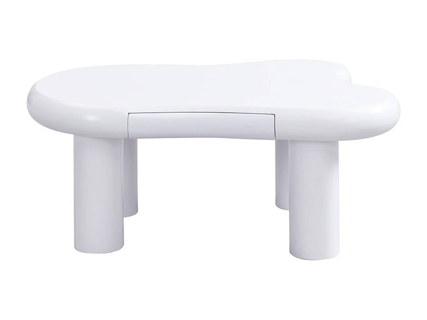 Wolkenförmiger Couchtisch aus MDF, weiß, mit 1 Schublade und LED-Beleuchtung, für Wohnzimmer und Balkon