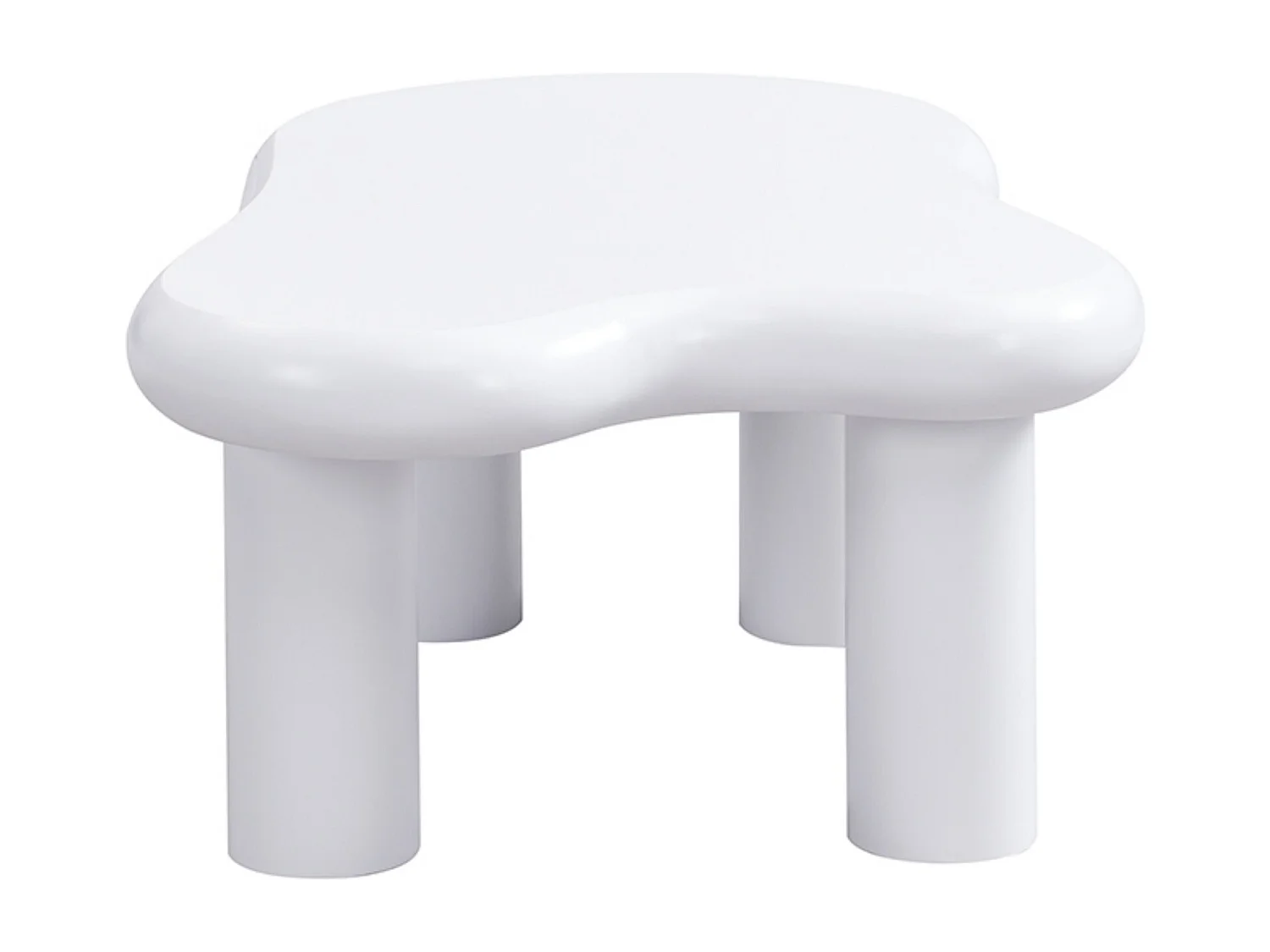 Wolkenförmiger Couchtisch aus MDF, weiß, mit 1 Schublade und LED-Beleuchtung, für Wohnzimmer und Balkon