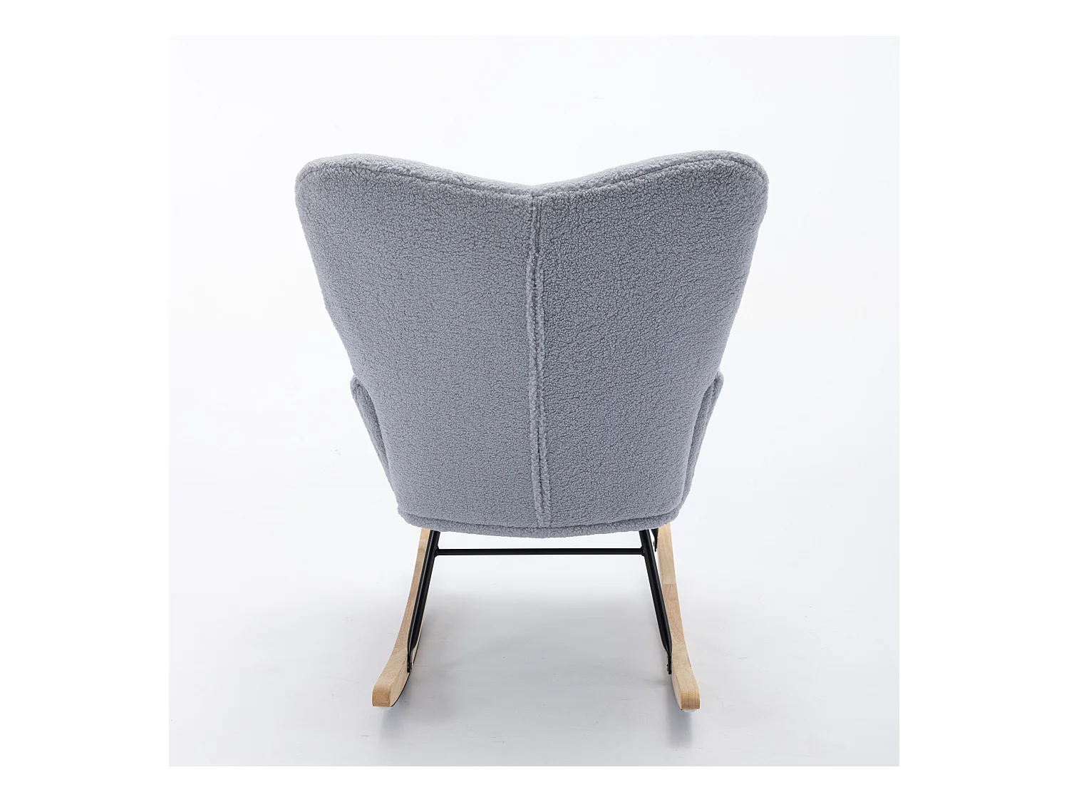 Fauteuil à bascule moderne, peluche gris clair, fauteuil à bascule avec accoudoirs et dossier , pour salon et chambre