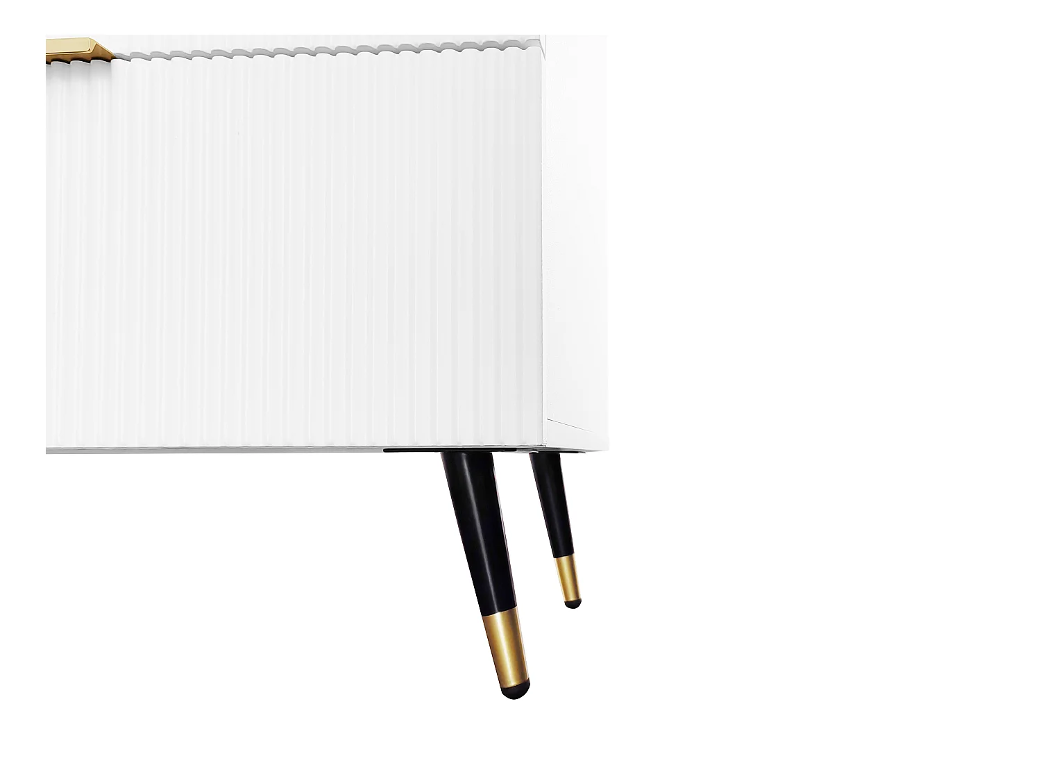 Wit dressoir, elegant dressoir met 6 opberglades, gouden handgrepen, voor woonkamer en slaapkamer