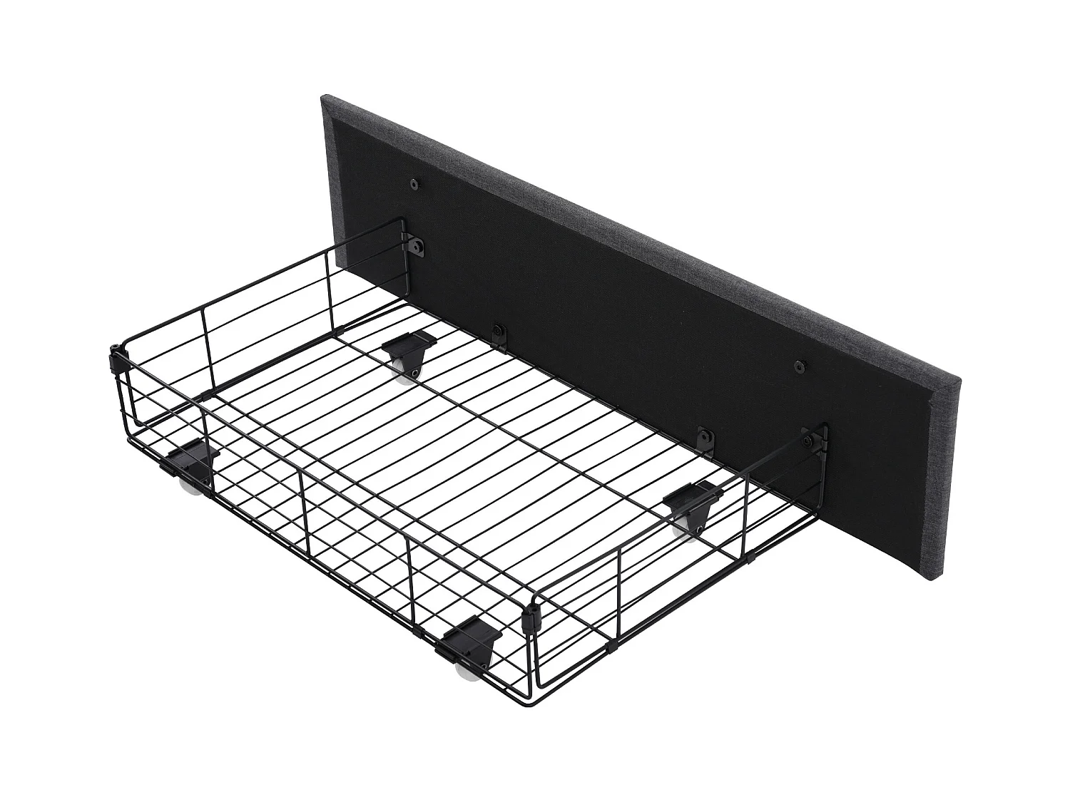 Bett mit Schubladen 90 x 200 cm, graues Leinen, Jugendbett mit USB-Ladefunktion und LED-Beleuchtung, 2 Schubladen, ohne Matratze