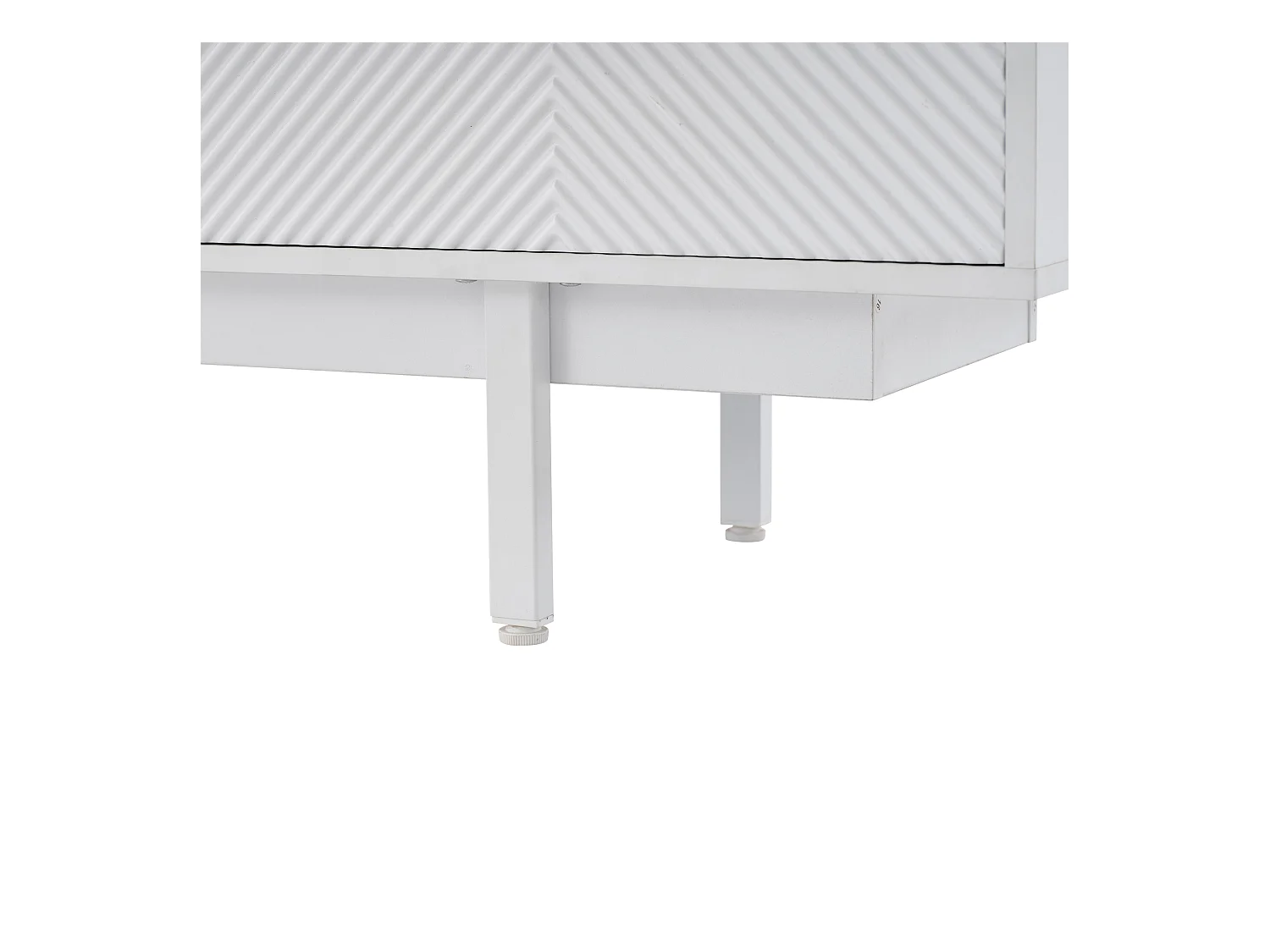Meuble TV 200 cm, Meuble TV blanc avec 2 portes et 2 tiroirs - pour salon et bureau