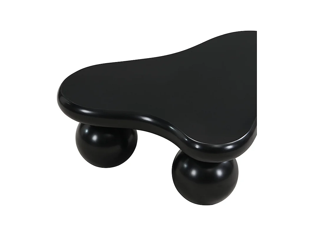 Tavolino da caffè Black Cloud con luci a LED, 16 colori, gambe rotonde, per soggiorno e cameretta