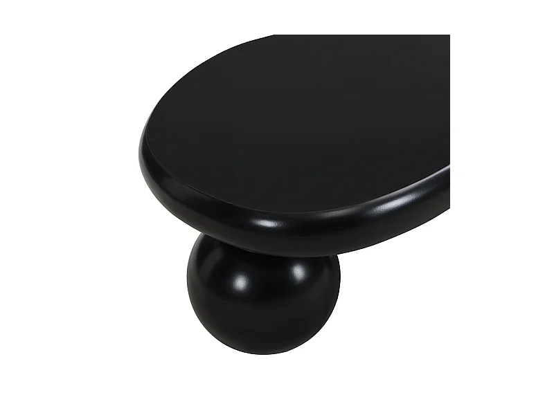 Table basse noire nuage avec LED, 16 couleurs, Pieds ronds, pour salon et chambre enfant