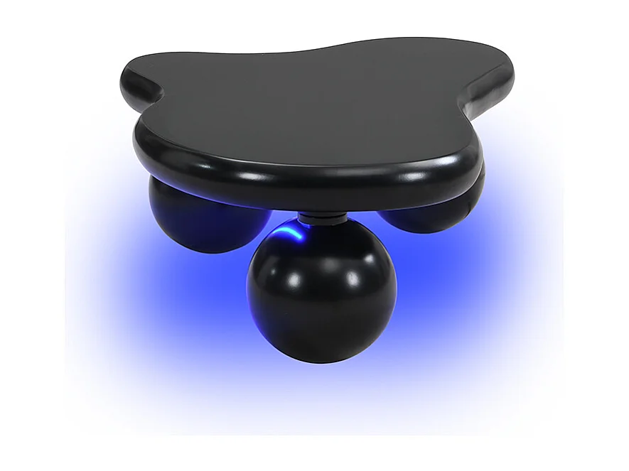 Table basse noire nuage avec LED, 16 couleurs, Pieds ronds, pour salon et chambre enfant