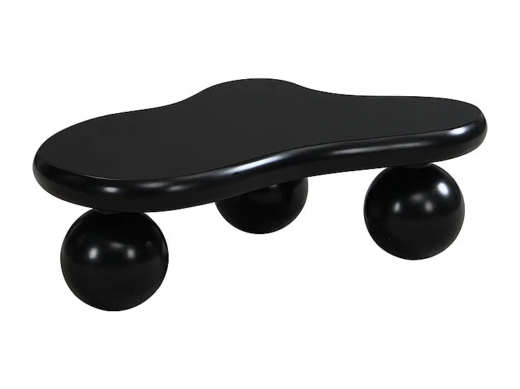 Table basse noire nuage avec LED, 16 couleurs, Pieds ronds, pour salon et chambre enfant