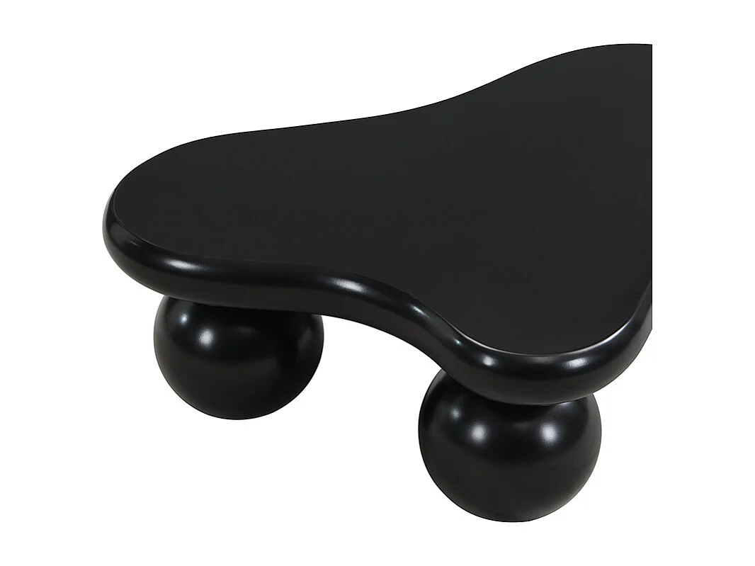 Table basse noire nuage avec LED, 16 couleurs, Pieds ronds, pour salon et chambre enfant