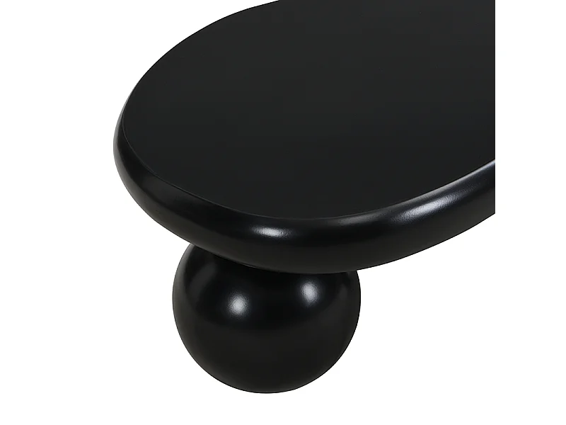 Table basse noire nuage avec LED, 16 couleurs, Pieds ronds, pour salon et chambre enfant