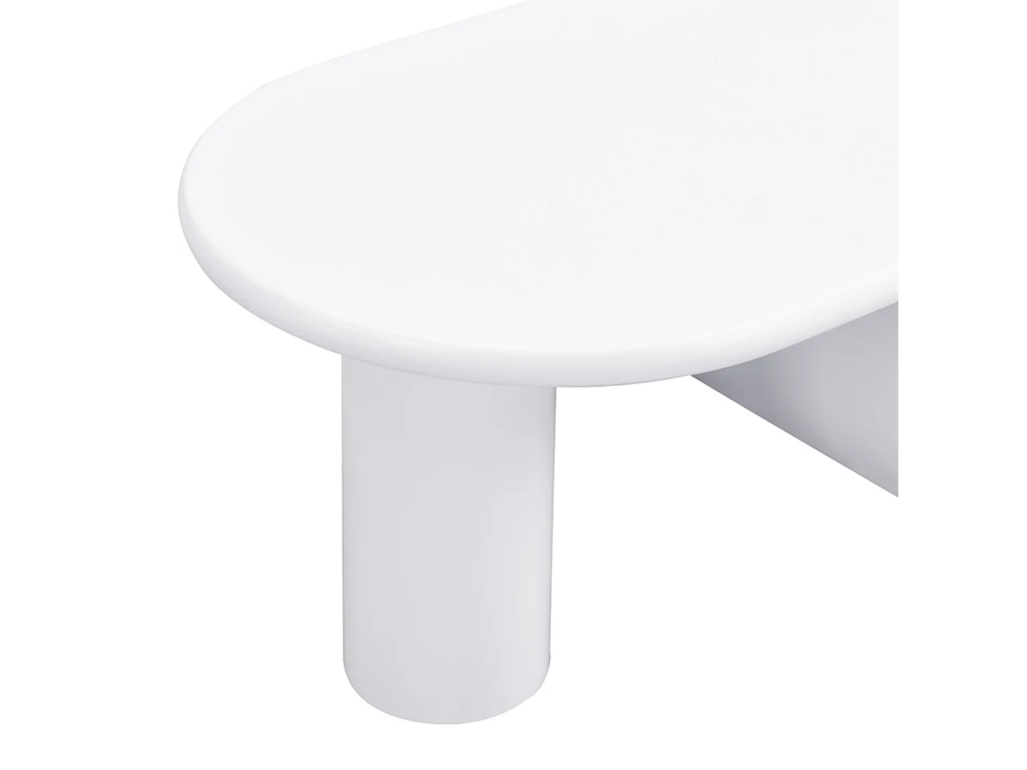 Mesa de centro ovalada, blanca con patas en U, de MDF, ideal para salón y oficina