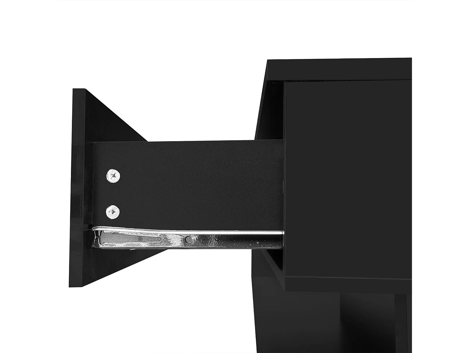 Table basse salon noir brillant avec verre trempé et LED , 1 tiroir, 105x55x32,5 cm