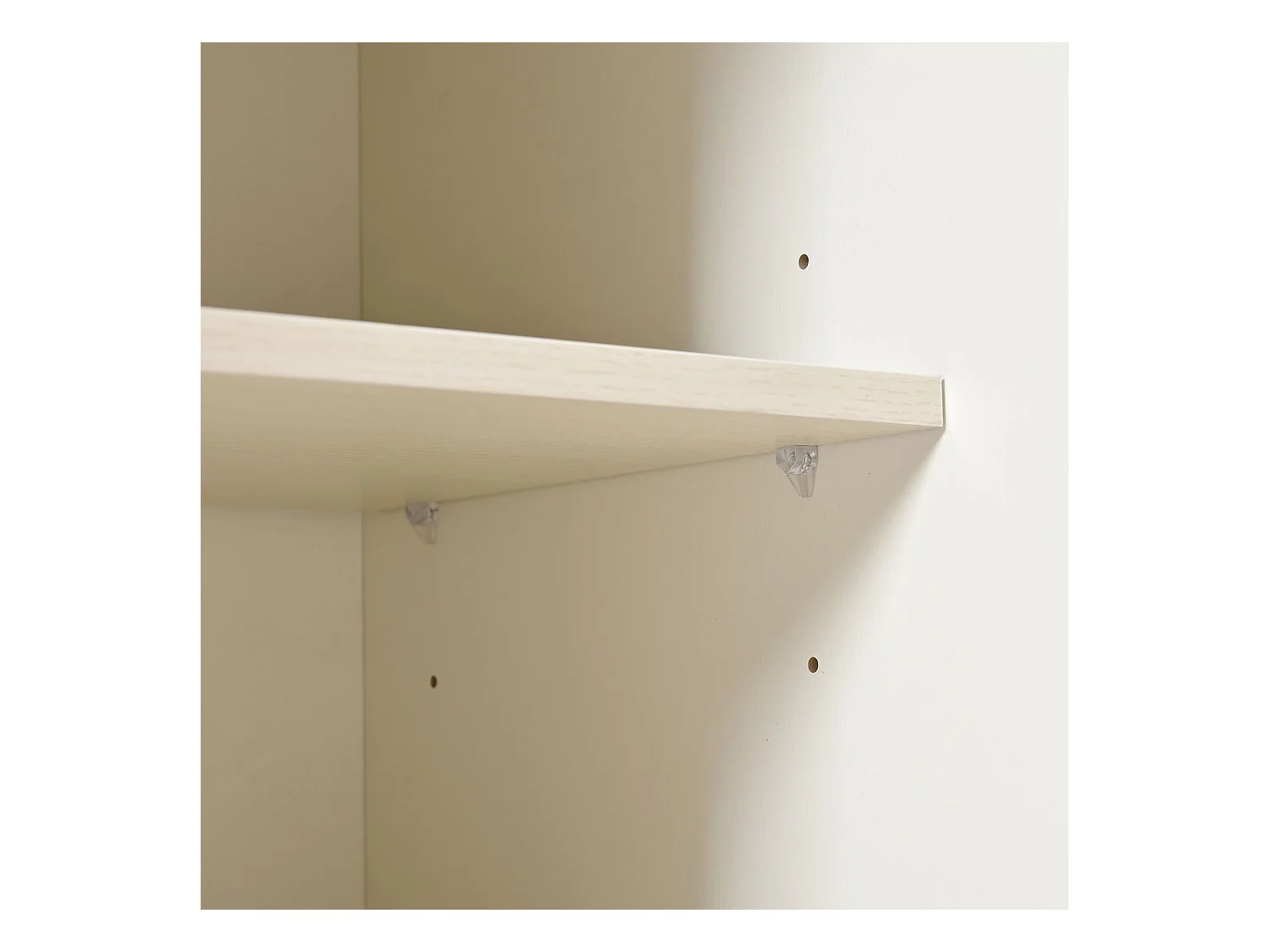 Aparador blanco y color madera, con 3 cajones y 2 puertas, tiradores metálicos, para dormitorio y salón