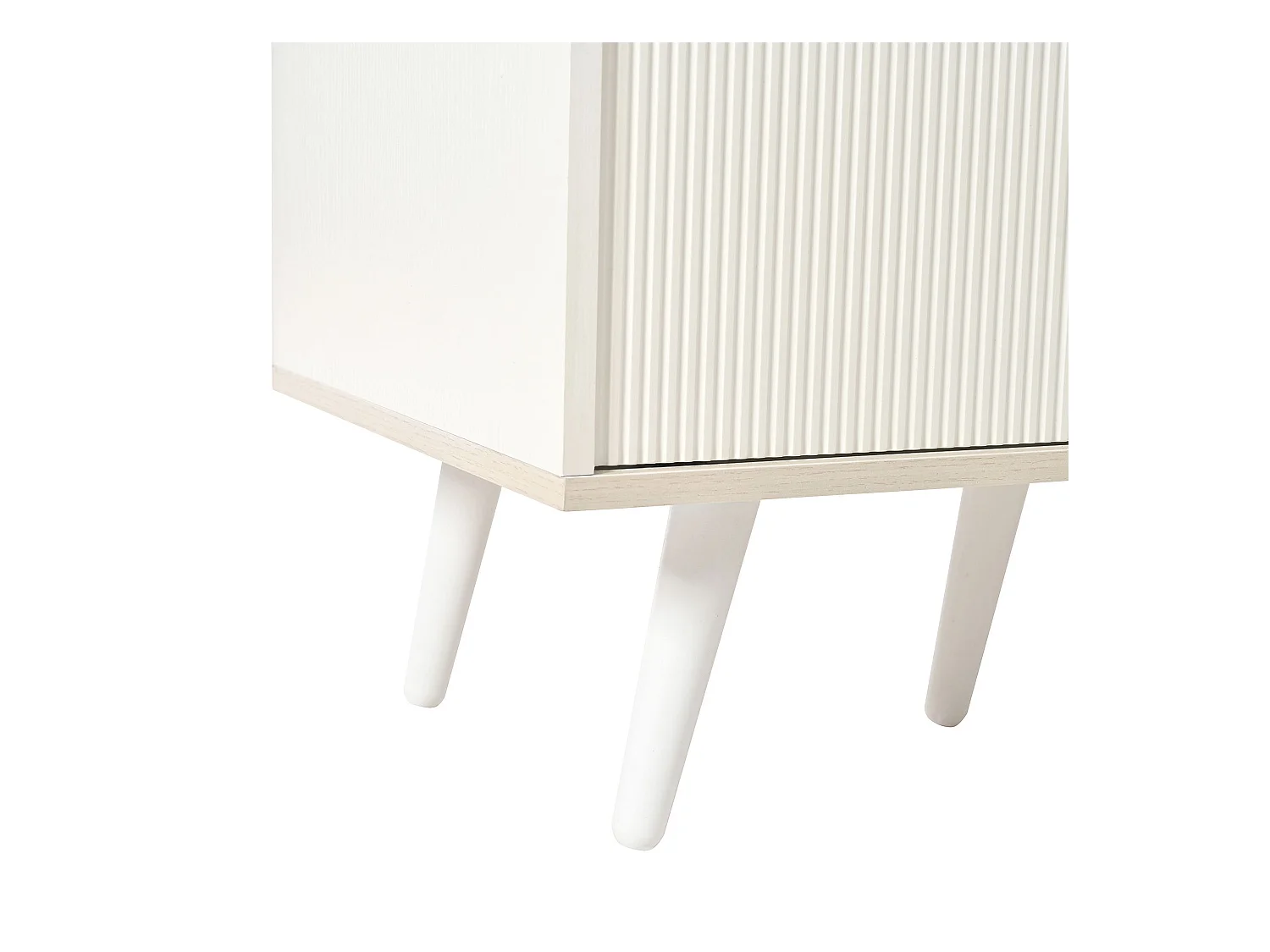 Aparador blanco y color madera, con 3 cajones y 2 puertas, tiradores metálicos, para dormitorio y salón