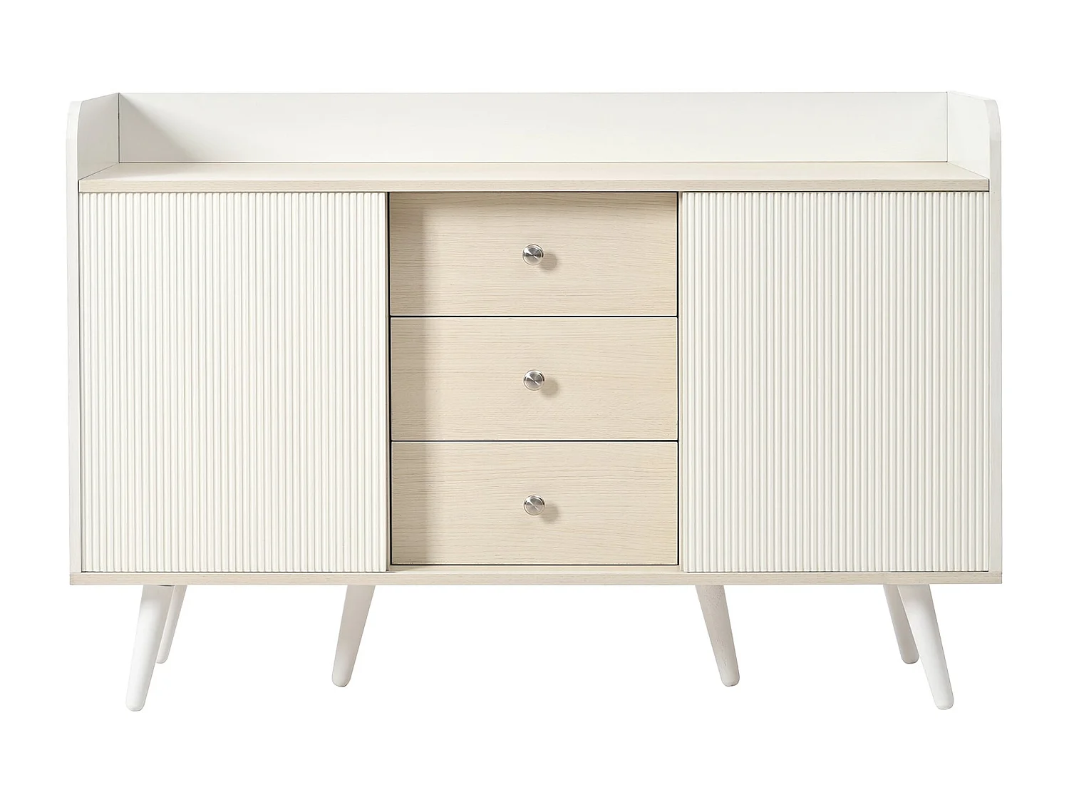 Buffet blanc avec 3 tiroirs et 2 portes - 117x39x79 cm