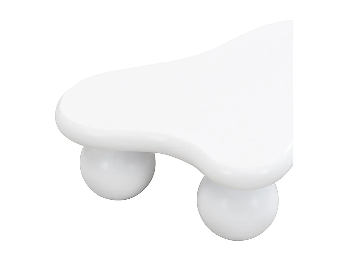Witte Cloud salontafel met ledverlichting, 16 kleuren, ronde poten, voor woonkamer en kinderkamer