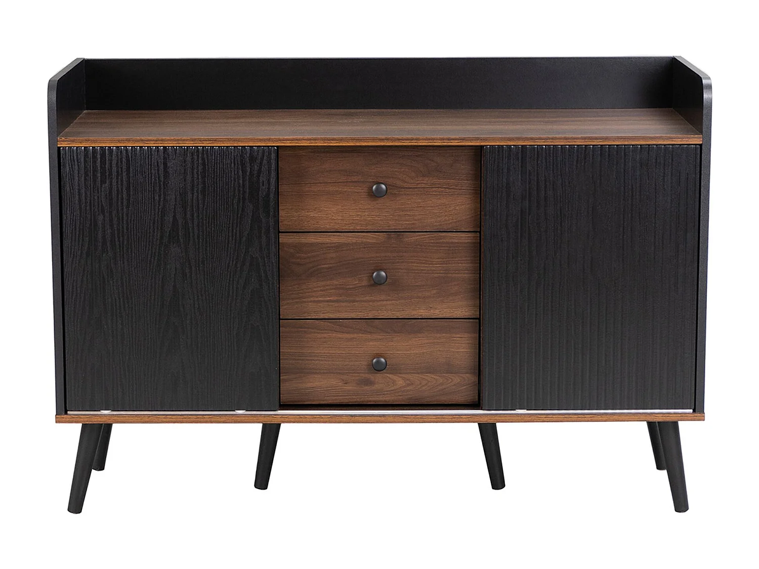 Buffet noir avec 3 tiroirs et 2 portes - 117x39x79 cm