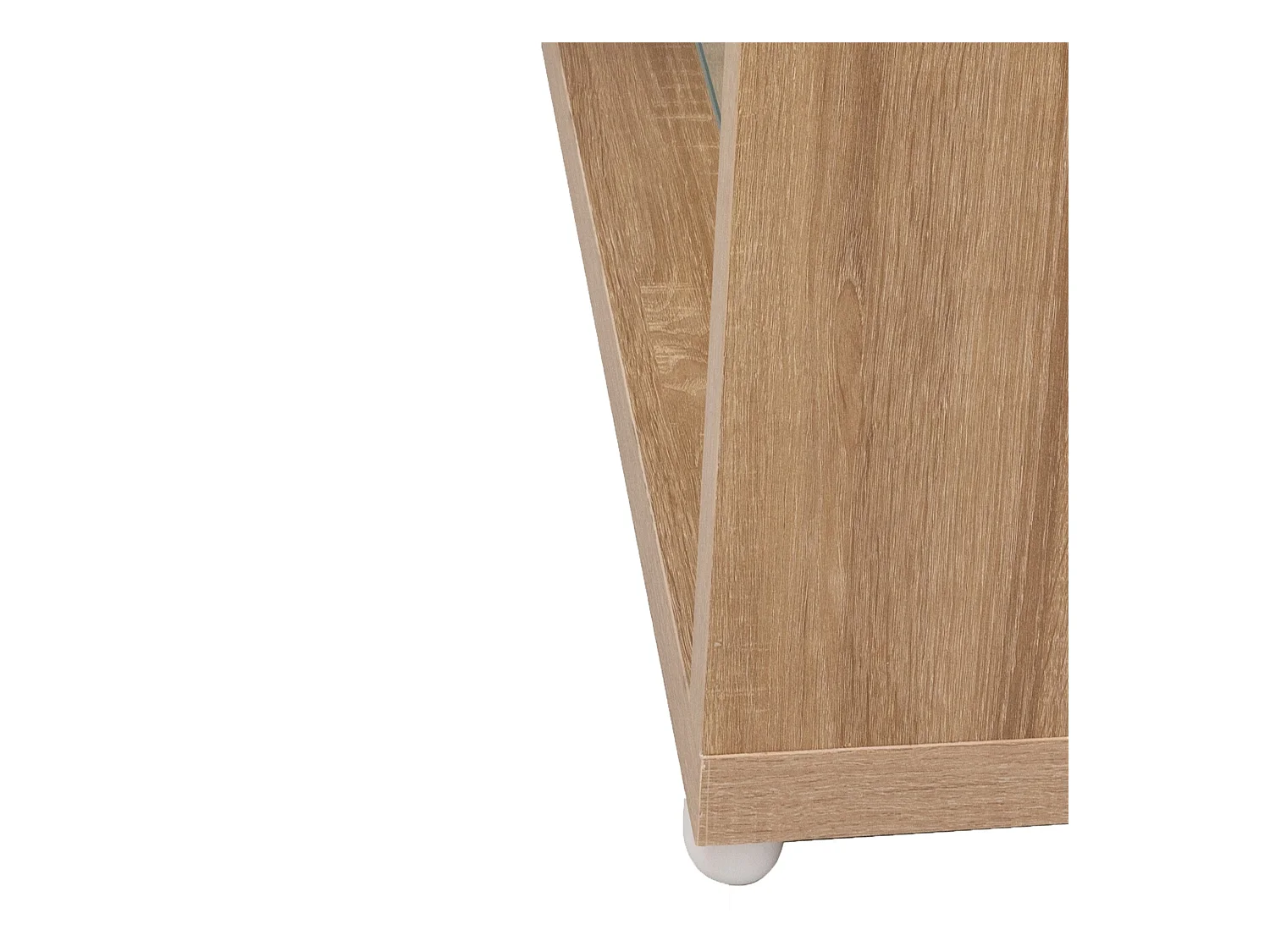 Meuble TV rectangulaire avec 2 tiroirs et éclairage LED couleur réglable - Blanc et bois