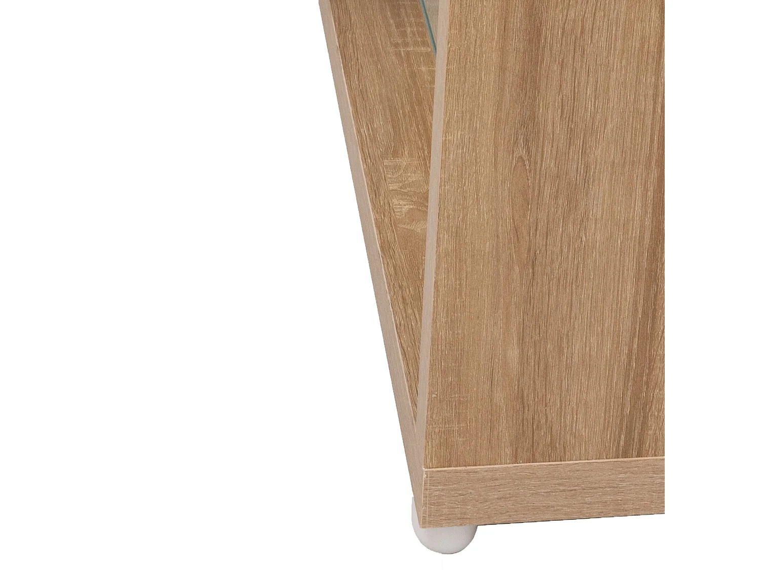 Meuble TV rectangulaire avec 2 tiroirs et éclairage LED couleur réglable - Blanc et bois