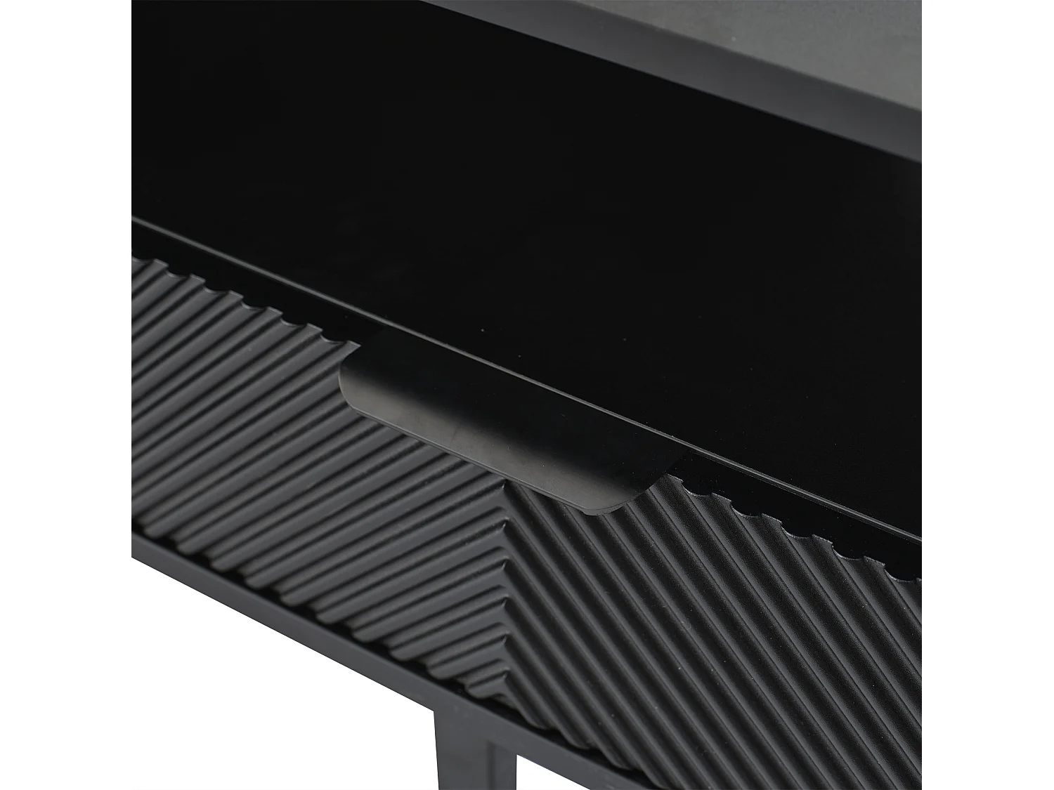 200 cm TV-Ständer, schwarzer TV-Schrank mit 2 Türen und 2 Schubladen, moderner Stil, für Wohnzimmer und Büro