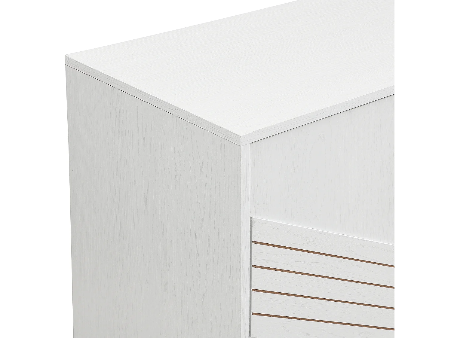 Buffet 4 portes blanc et or, design moderne avec rangements spacieux, pieds en métal, étagères réglables, 160x40x80,5 cm