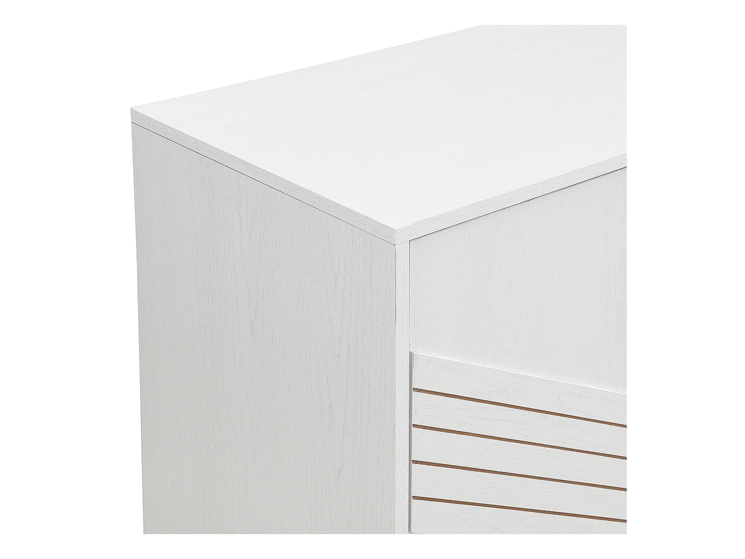 Weiß-goldenes Sideboard mit 4 Türen, modernes Design mit viel Stauraum, Metallbeinen, verstellbaren Einlegeböden