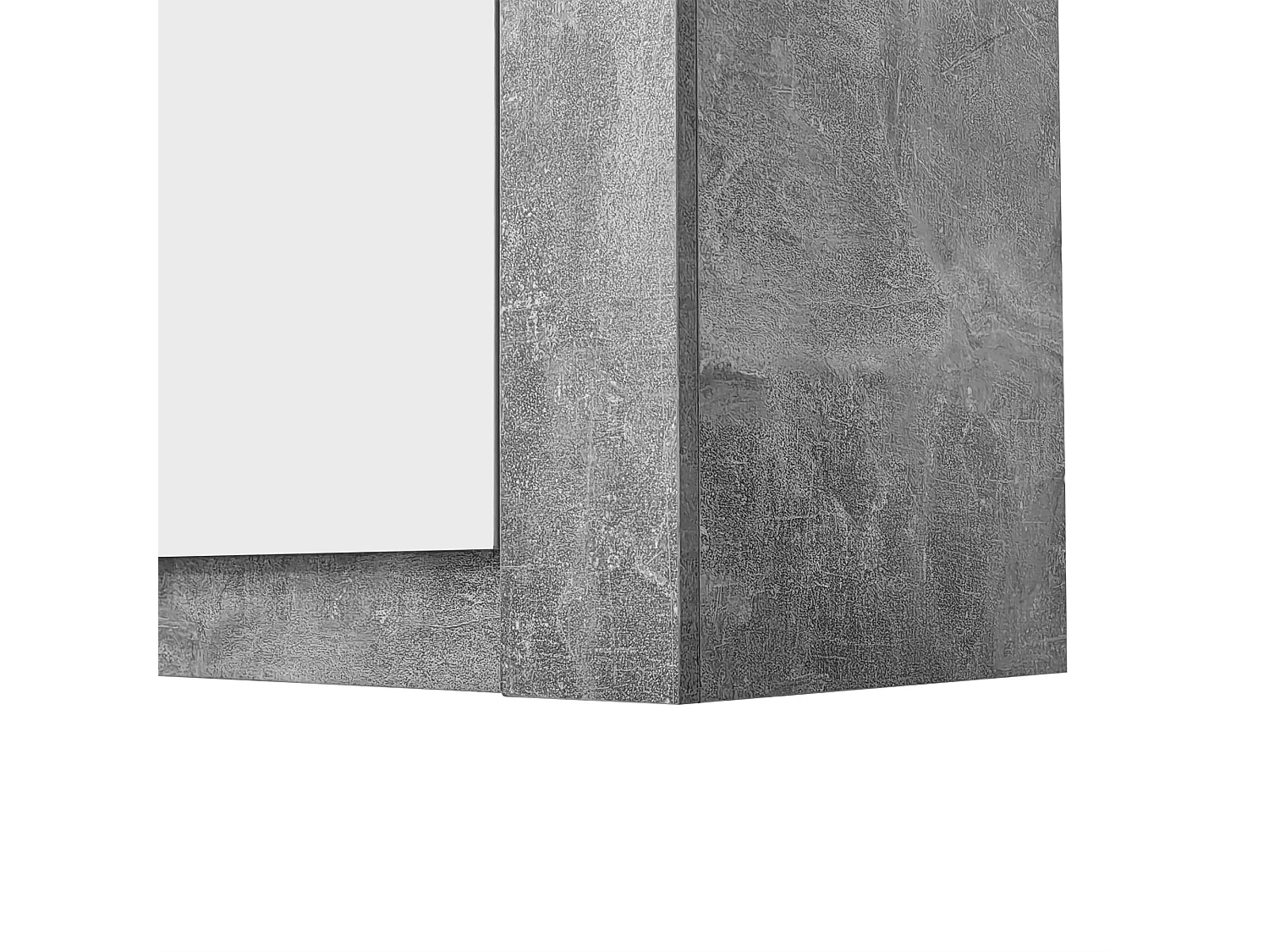 Glanzend wit dressoir met ledverlichting, 3 greeploze deuren en verstelbare planken, modern betongrijs design