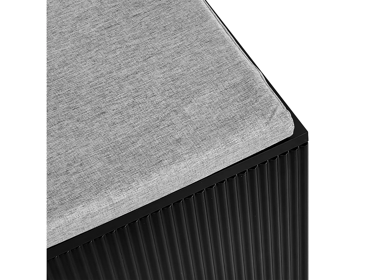 Portemanteau noir avec banc à chaussures – portes à vague, crochets dorés et étagères réglables – meuble d’entrée moderne