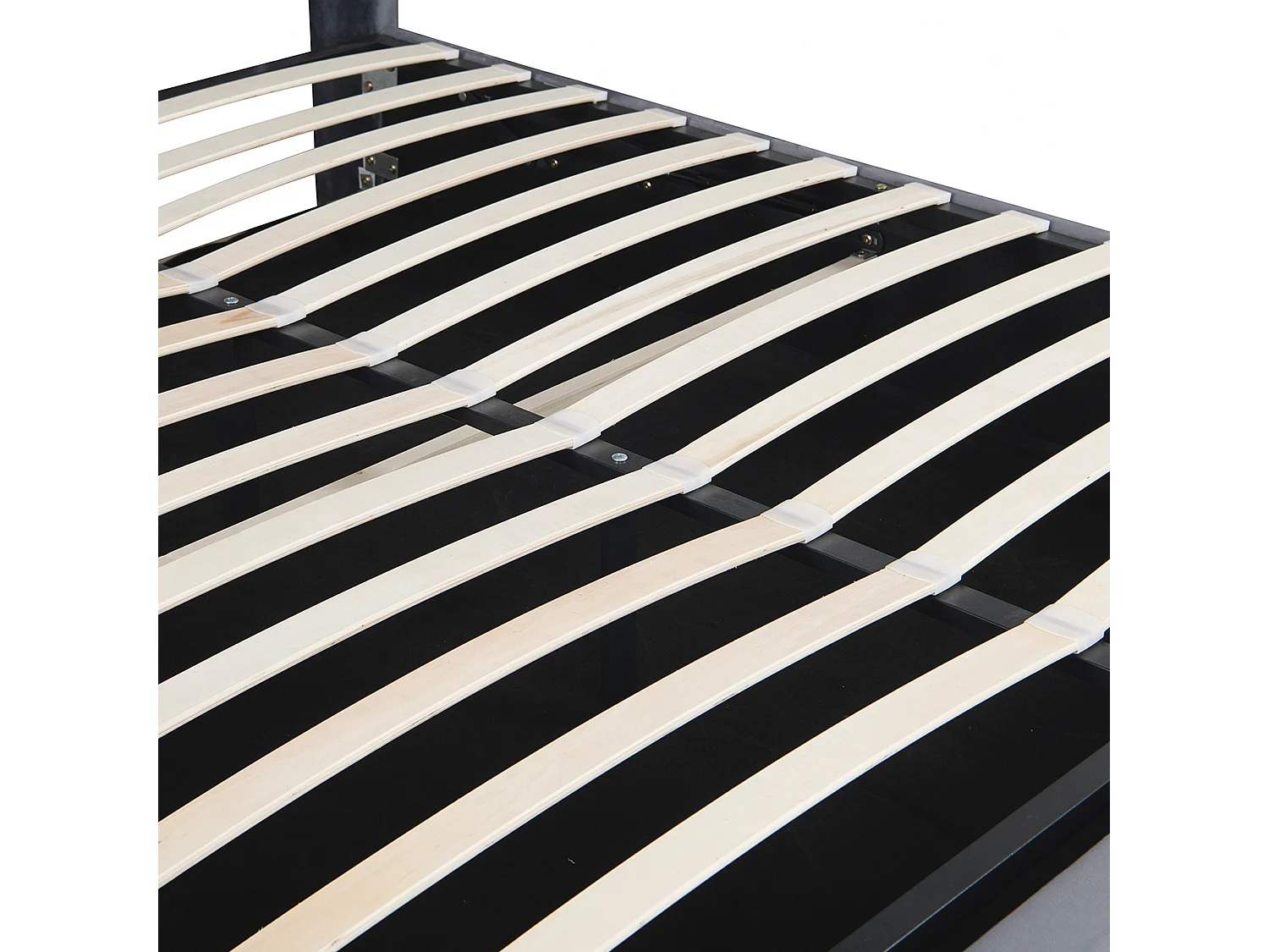 Lit coffre 160x200 cm, velours gris, Lit double avec éclairage LED et port de charge USB, sans matelas