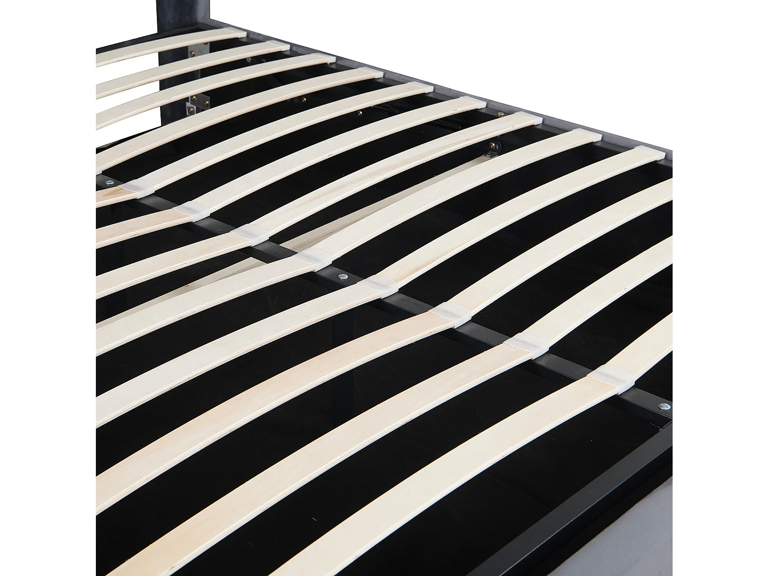 Lit coffre 140x190 cm, velours gris, Lit adulte avec éclairage LED et port de charge USB, sans matelas
